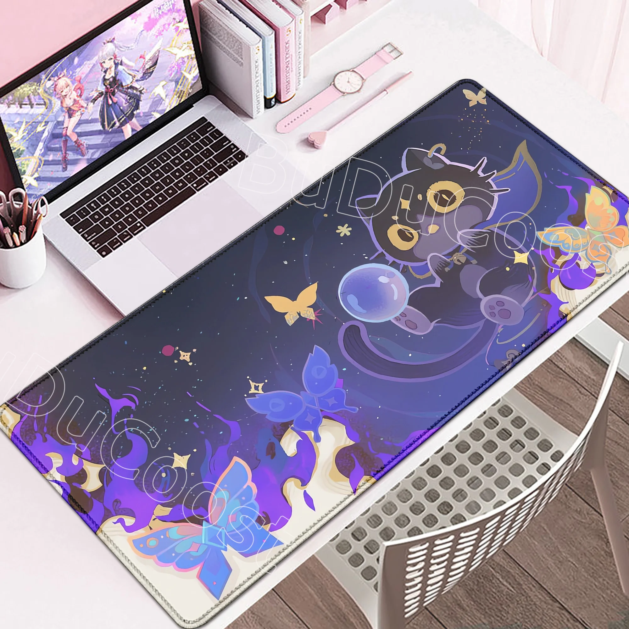 

New HD Printing Genshin Impact Nod-Krai Character Pattern Gaming Mouse Pad Flins Computer Accessory Large Desk Mats Locking Edge