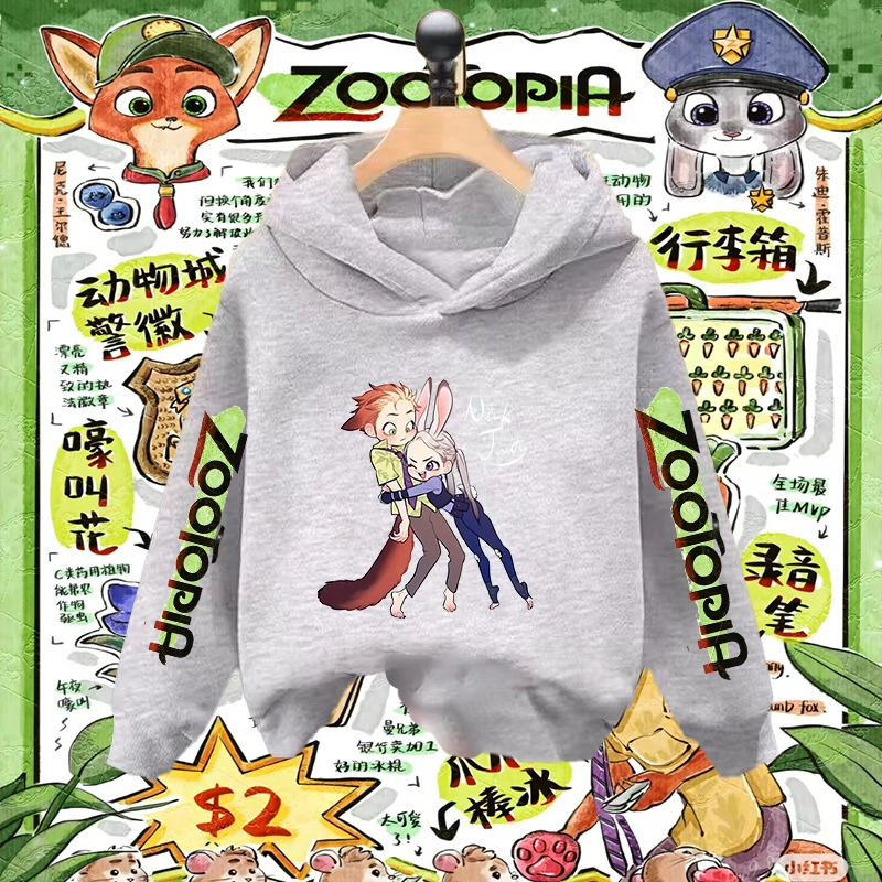 ديزني الاطفال مقنعين البلوز Zootopia جودي هوبس نيك وايلد الأخوات مطابقة ملابس الأطفال شخصية كرتونية ارتداء