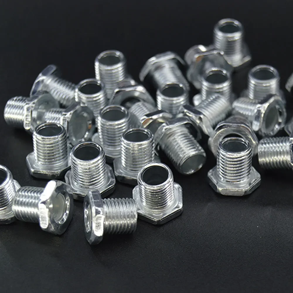 10Pc M10 Tooth Tube With Nut For Lamp Hollow Screw Metal Pipe Teeth Whitening Thread Repair Lighting Base Connecting Accessories