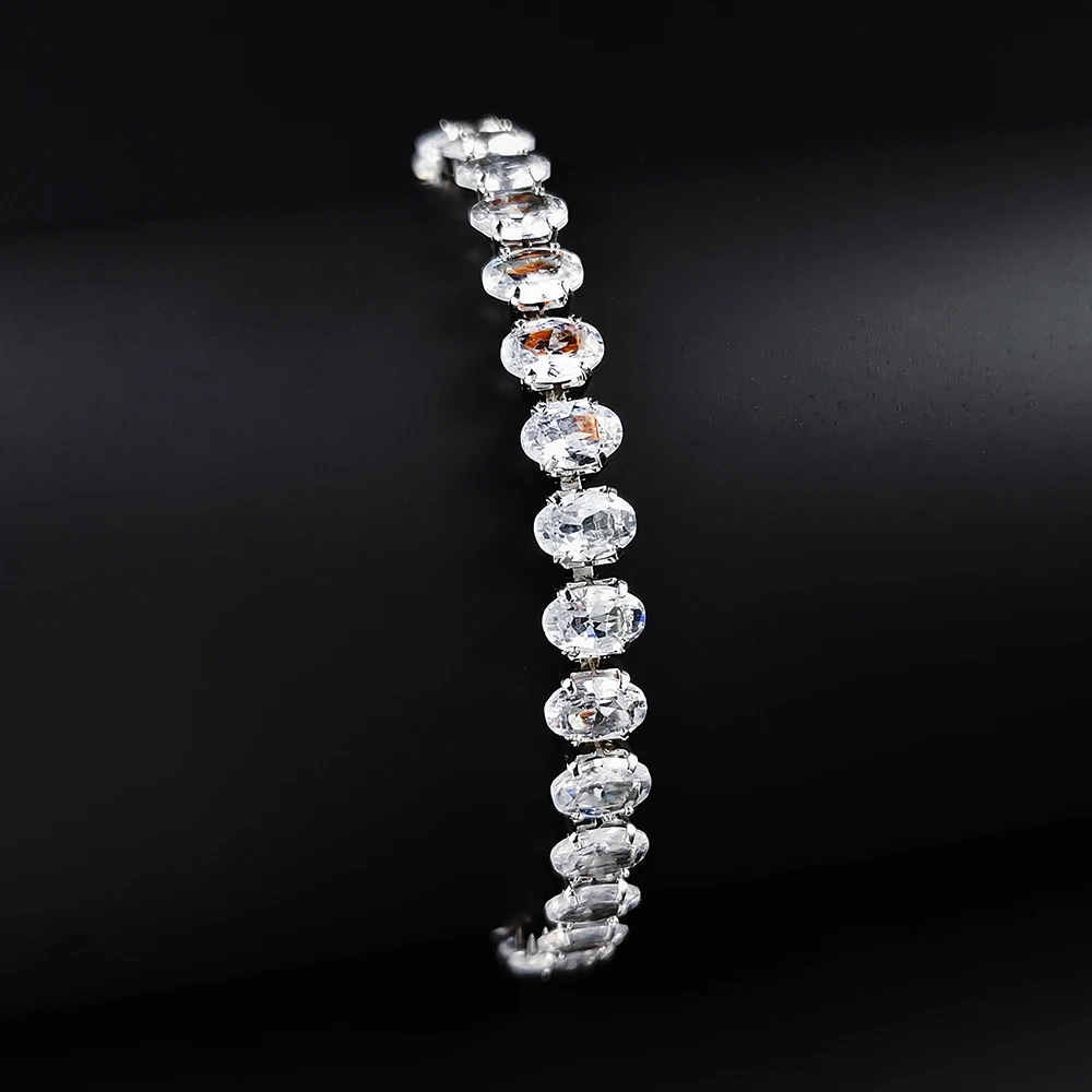 New Luxury Rose Color Oval Bracelet Bangle for Women Anniversary Gift Jewelry Wholesale Valentine\'s Day S8168