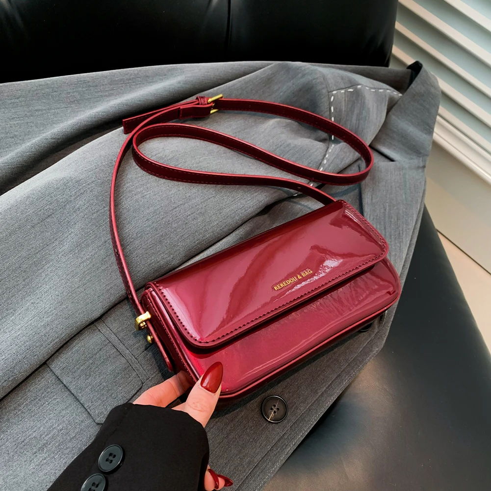 Exquisite Crossbody Bag Women PU Leather Small Squre Bag Korean Fashion Satchel Bag Solid Color Chic Single Shoulder Armpit Bag