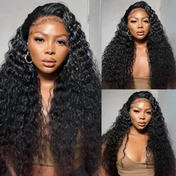 4X4 Glueless Wig Human Hair Ready To Wear Preplucked Deep Wave Frontal Wig 13x6 HD Lace Curly Lace Front Human Hair Wigs On Sale