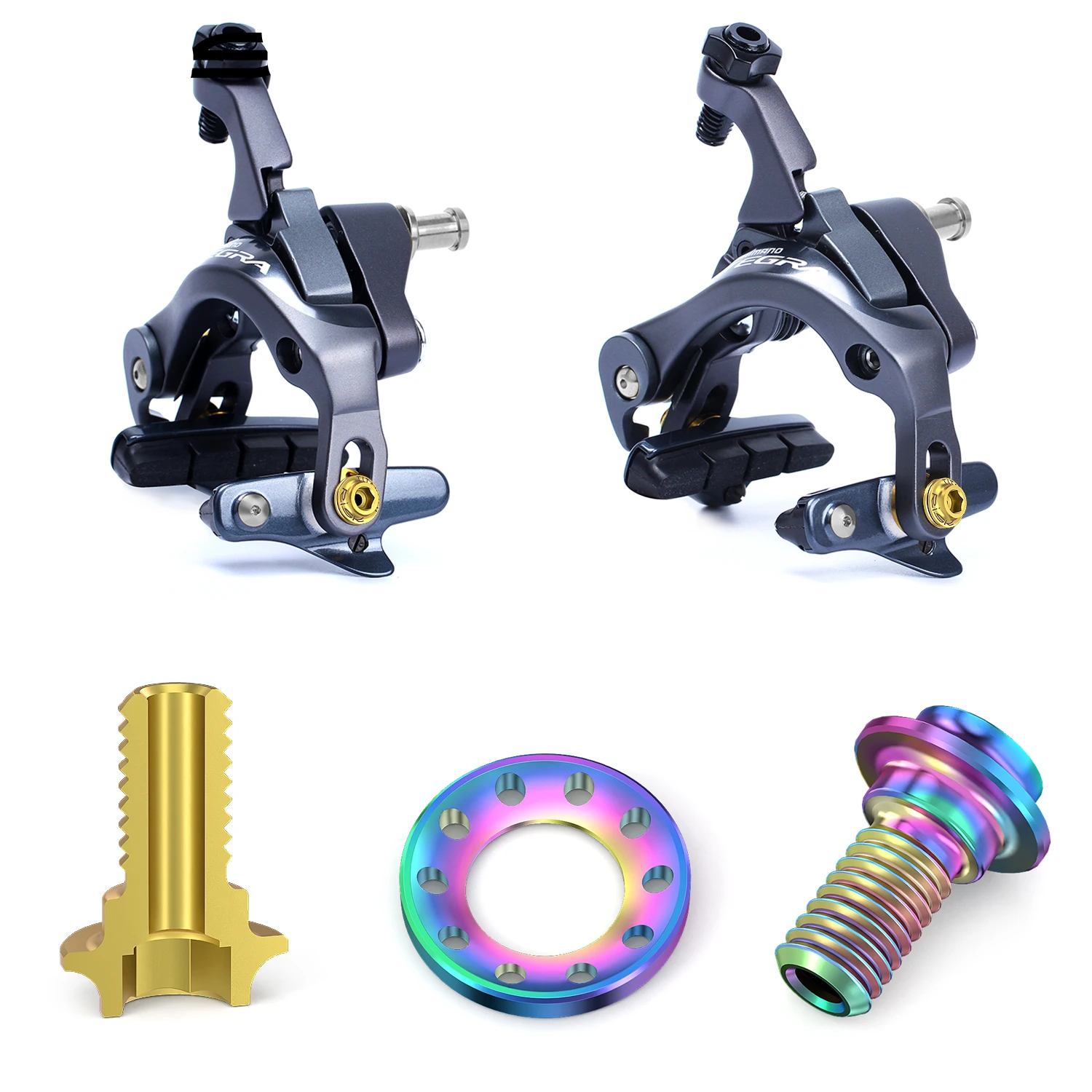 

Комплект тормозных калиперов из титанового сплава для велосипедов R8000 UT6800 DA9000, с крепежными винтами, для шоссейных велосипедов, прочный, легкий