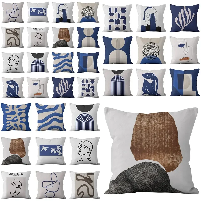 Geometric irregular square waist pillow, car seat, sleeping pillow, Nordic wind bay window long pillow, removable and