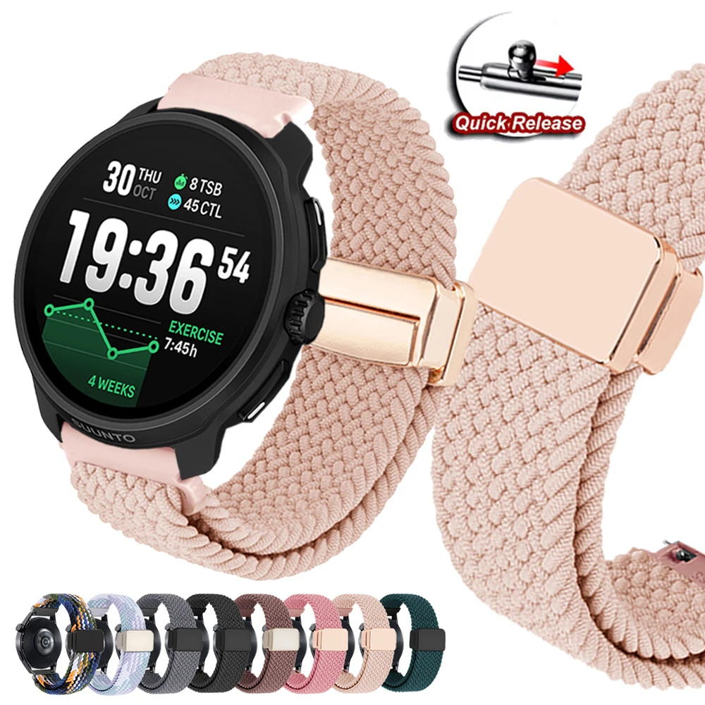 22mm Nylon Braided Strap For SUUNTO RACE S 2/VERTICAL 2 OCEAN RUN Wristband For COROS PACE 4 3/APEX 4 42mm 2Pro Replace Bracelet