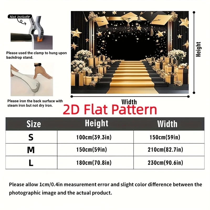 VIKAMA 2026 Graduation Backdrop, Photo Booth Background for Graduation Party Decor, Polyester Banner for Outdoor Indoor