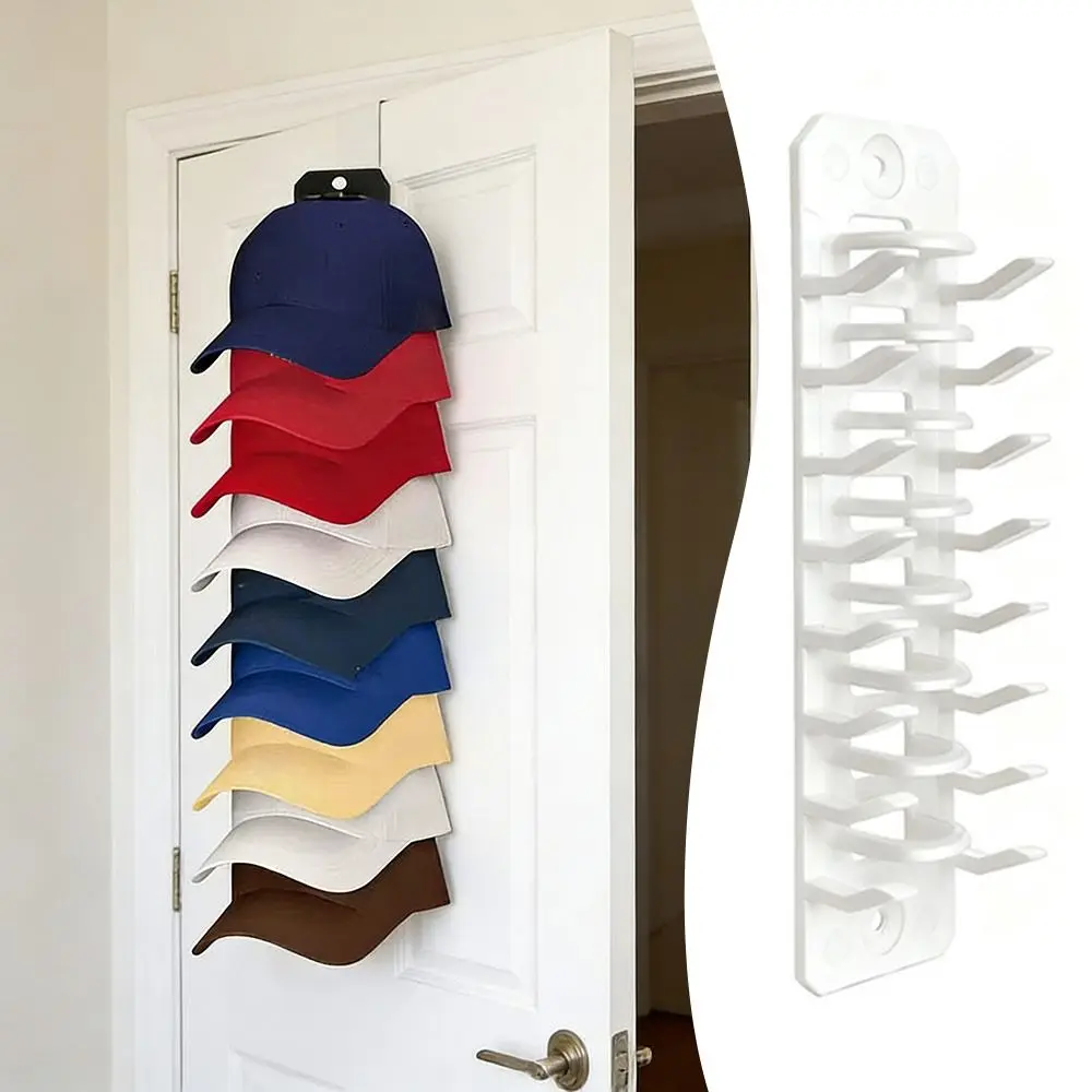 Closet Cap Rack Hat Organizer for Baseball Caps Space Saving Plastic Adhesive Hat Hooks for Door Closet Sundries Storage