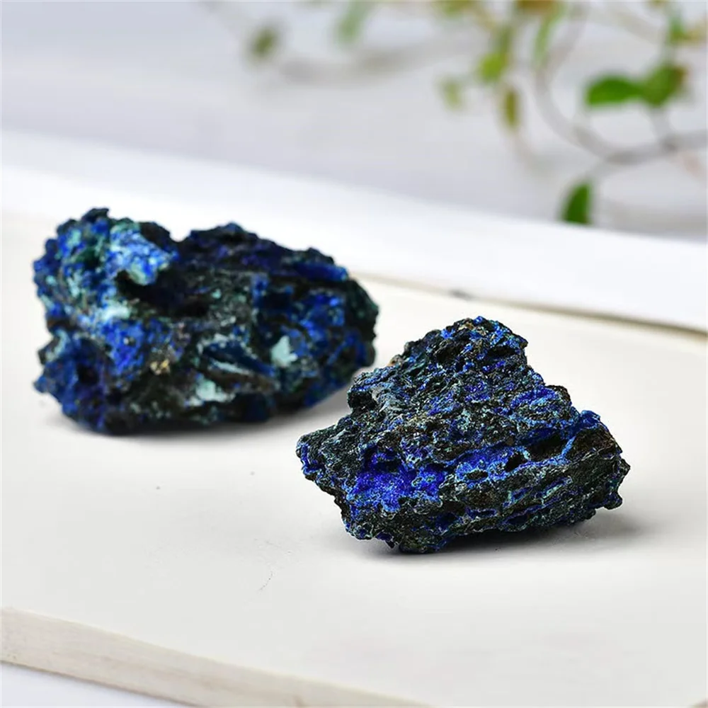 

Natural Blue Copper Ore Azurite Malachite Stone Coarse Mineral Specimen Jewelry Making Home Decoration