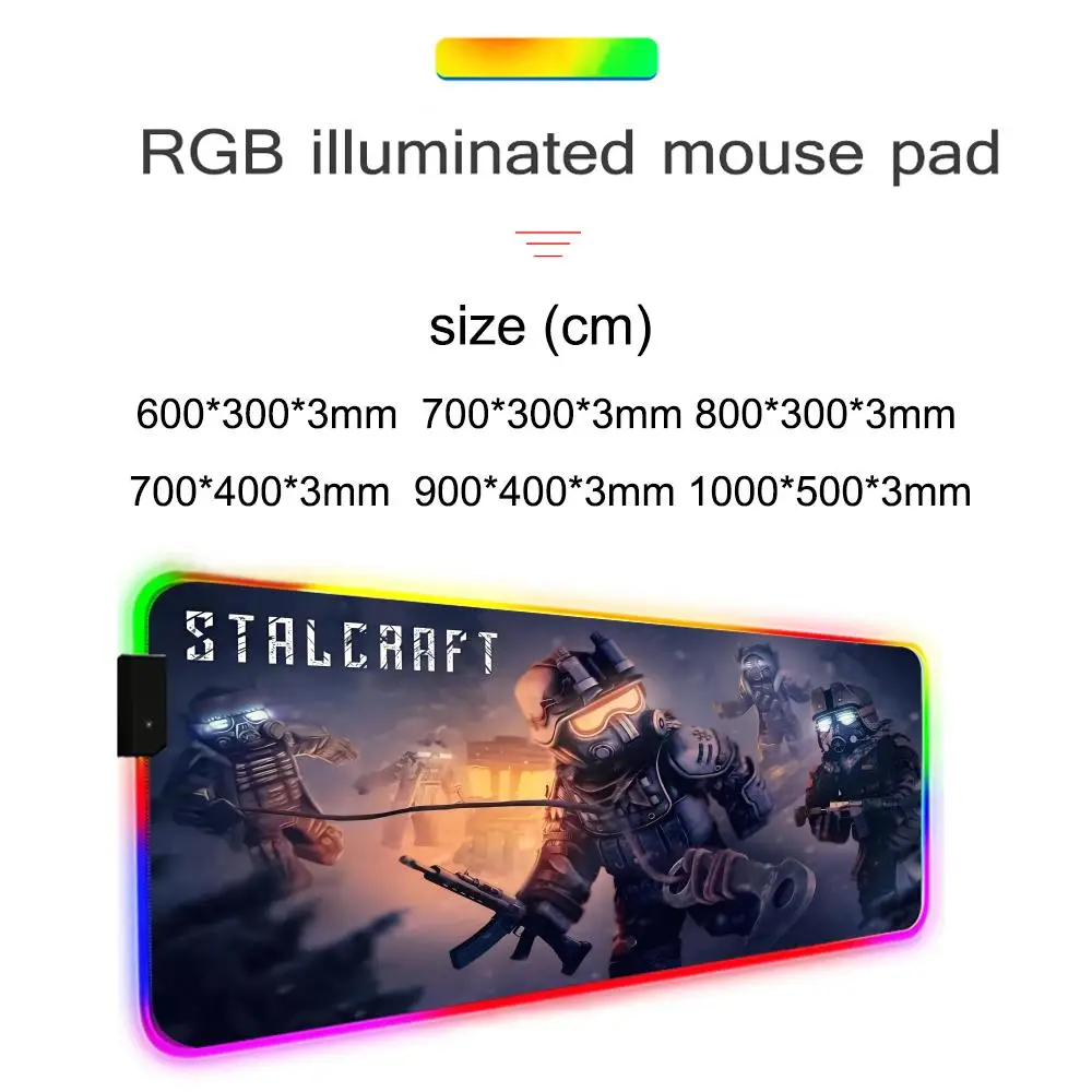 Stalcraft X Mouse Pad Gamer Rgb Desk Mat Back Light Led Mousepad Setup Gaming Accessories Deskmat Big Mousepad Backlight #6