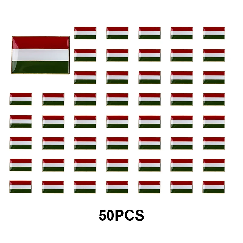 1-3-5-10-50-100 Stück Ungarn Abzeichen Brosche Nationale Anstecknadeln Flaggen-Anstecknadeln Länderflaggen-Abzeichen