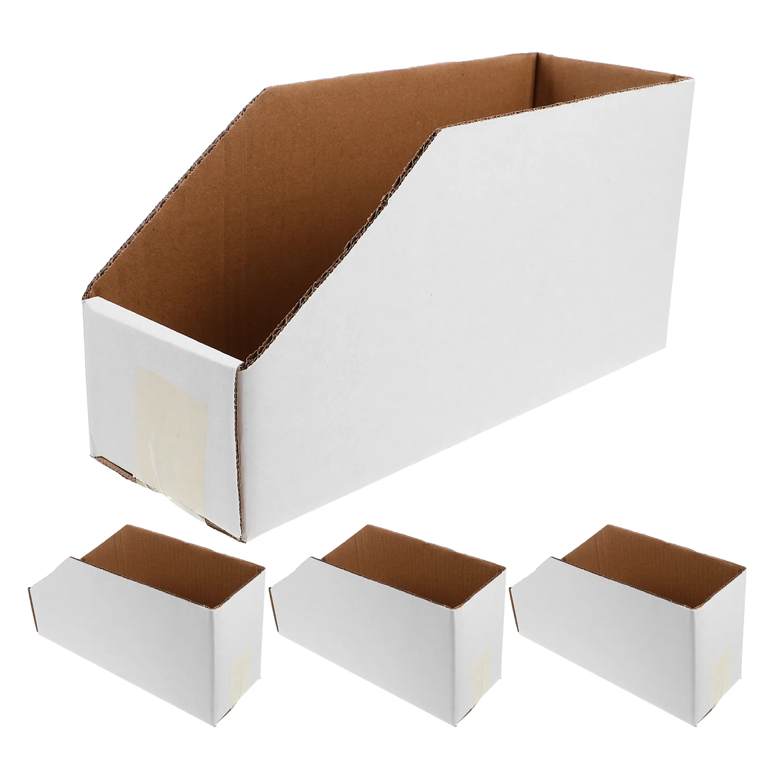 

4 Pcs Storage Box Cardboard Bins Shelf Rack Large Capacity Wardrobe Moving Inventory Organizer Home Office Use