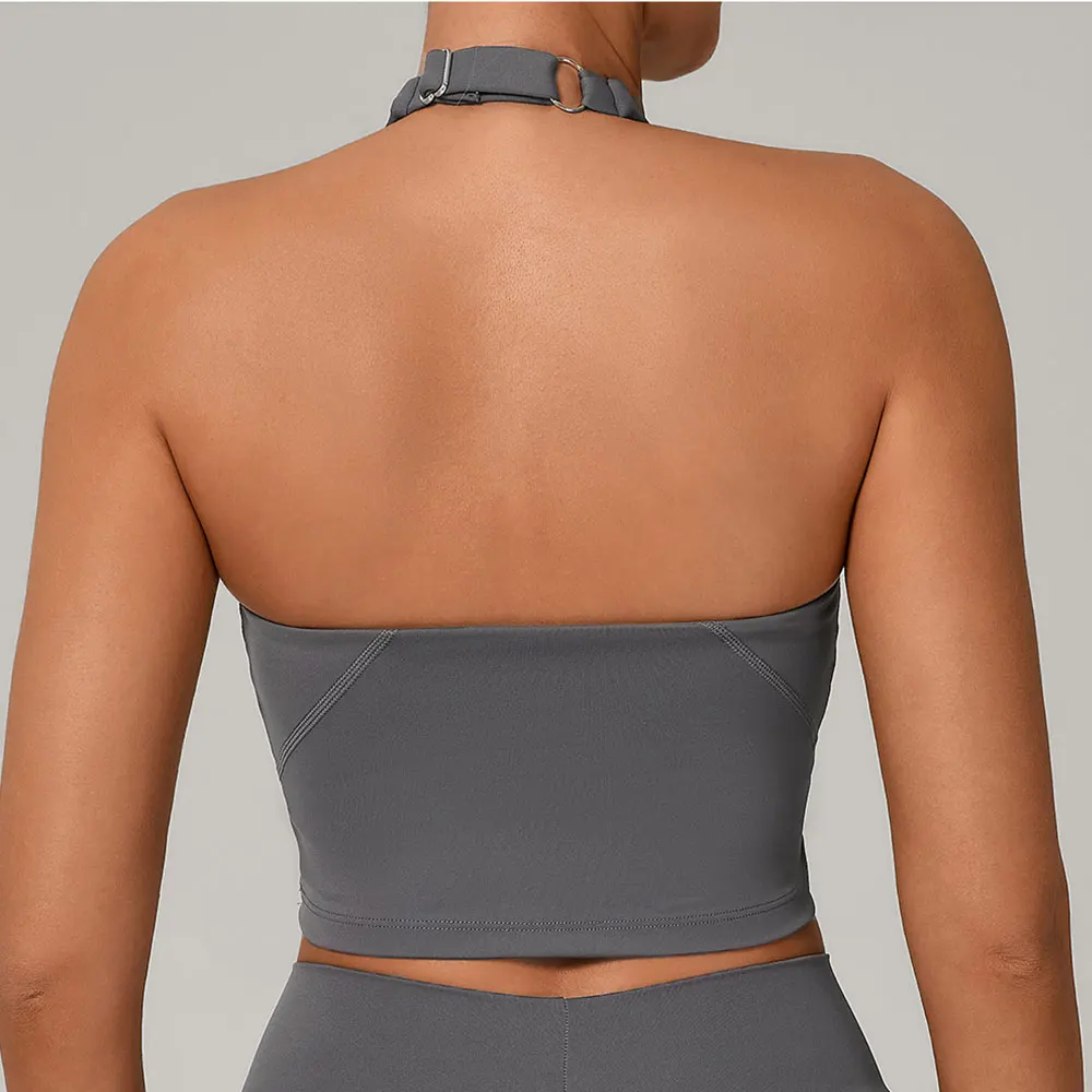 女性インパクトスポーツブラホルタートップハイサポートプッシュアップオープンバックジムブラジャー耐衝撃ランニングフィットネスヨガワークアウト下着