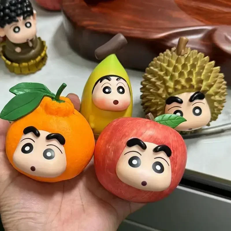 New Crayon Shin-chan Fruit Series Cos Apple Banana Tangerine Gk Anime Figure Ornaments Collection Gift Model Ornaments For Gifts