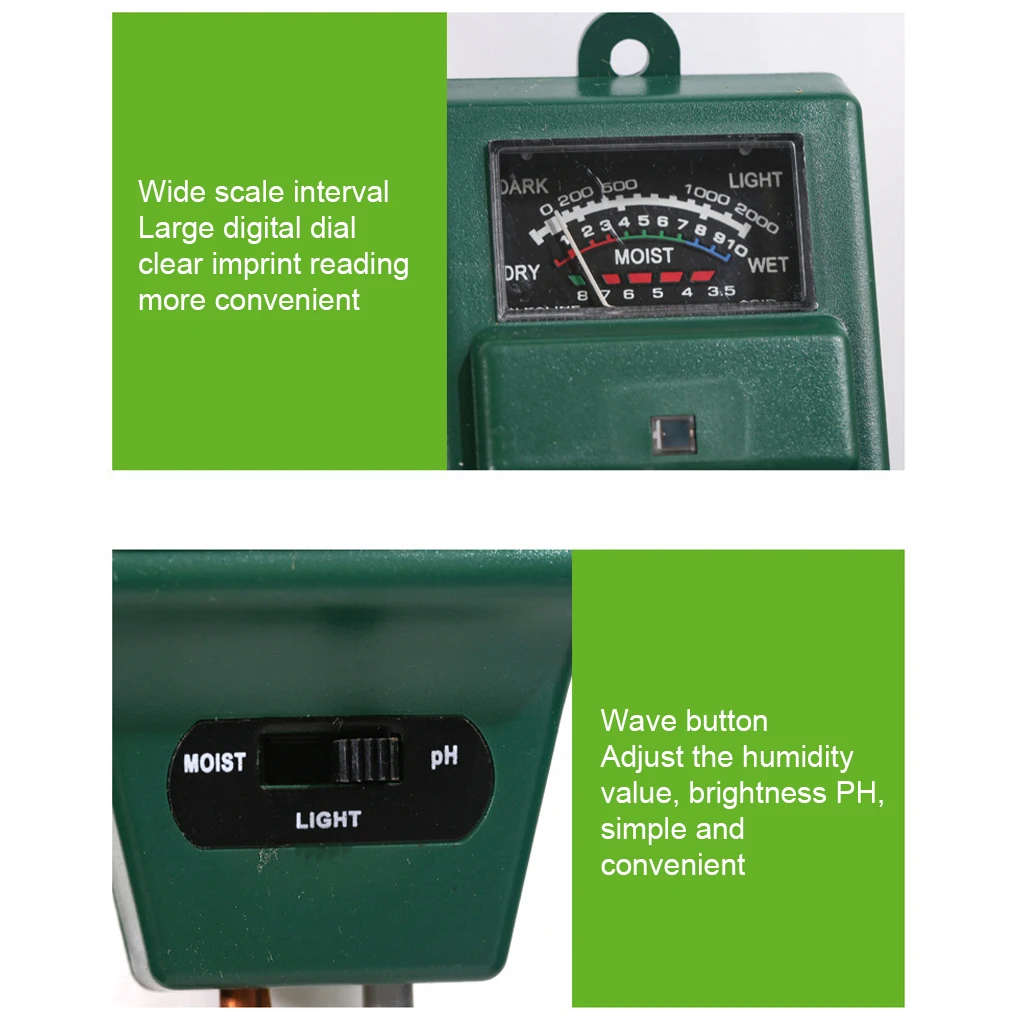 قراءات بيانات التربة الفورية مع مقياس رطوبة النبات بوعاء يُدخل مسبارًا ببساطة لمجموعة اختبار PH للتربة #5