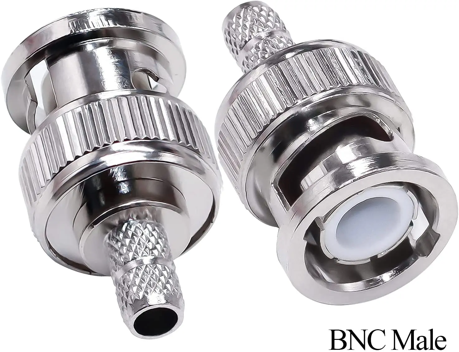 TUOLNK  BNC Male Connector BNC Male Plug Crimp Connector 10 pcs for RG58 RG142 Coaxial Cable BNC Type Solder Converter