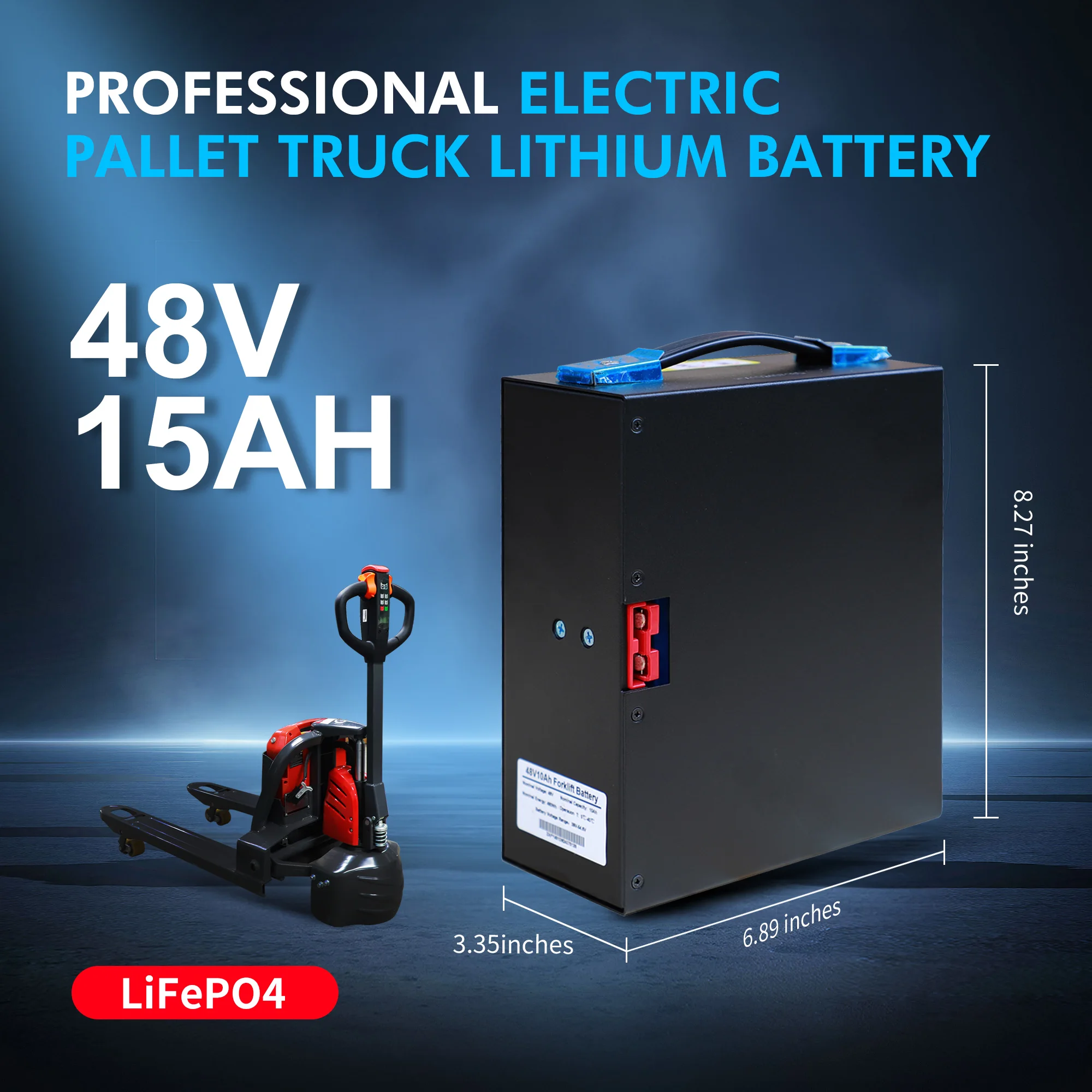 

48V 15Ah LiFePO4 Lithium Battery for Electric Pallet Track Jack Compatible with EPT40H/EPT33H CBD15-WS