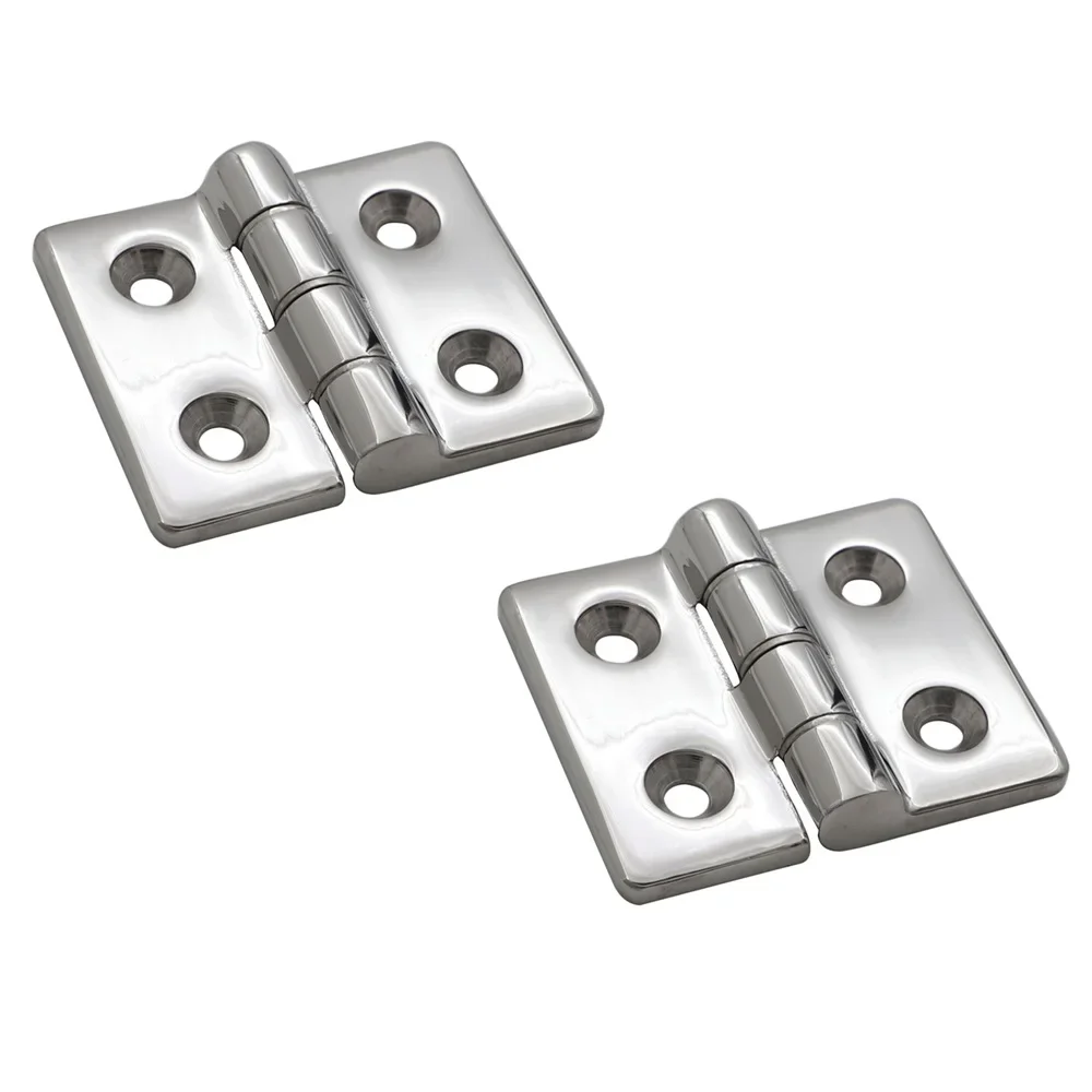 Stainless Steel Boat Hinge Heavy Duty Flush Steel Pad Round Four Hole Hinge Marine Stainless Steel 304