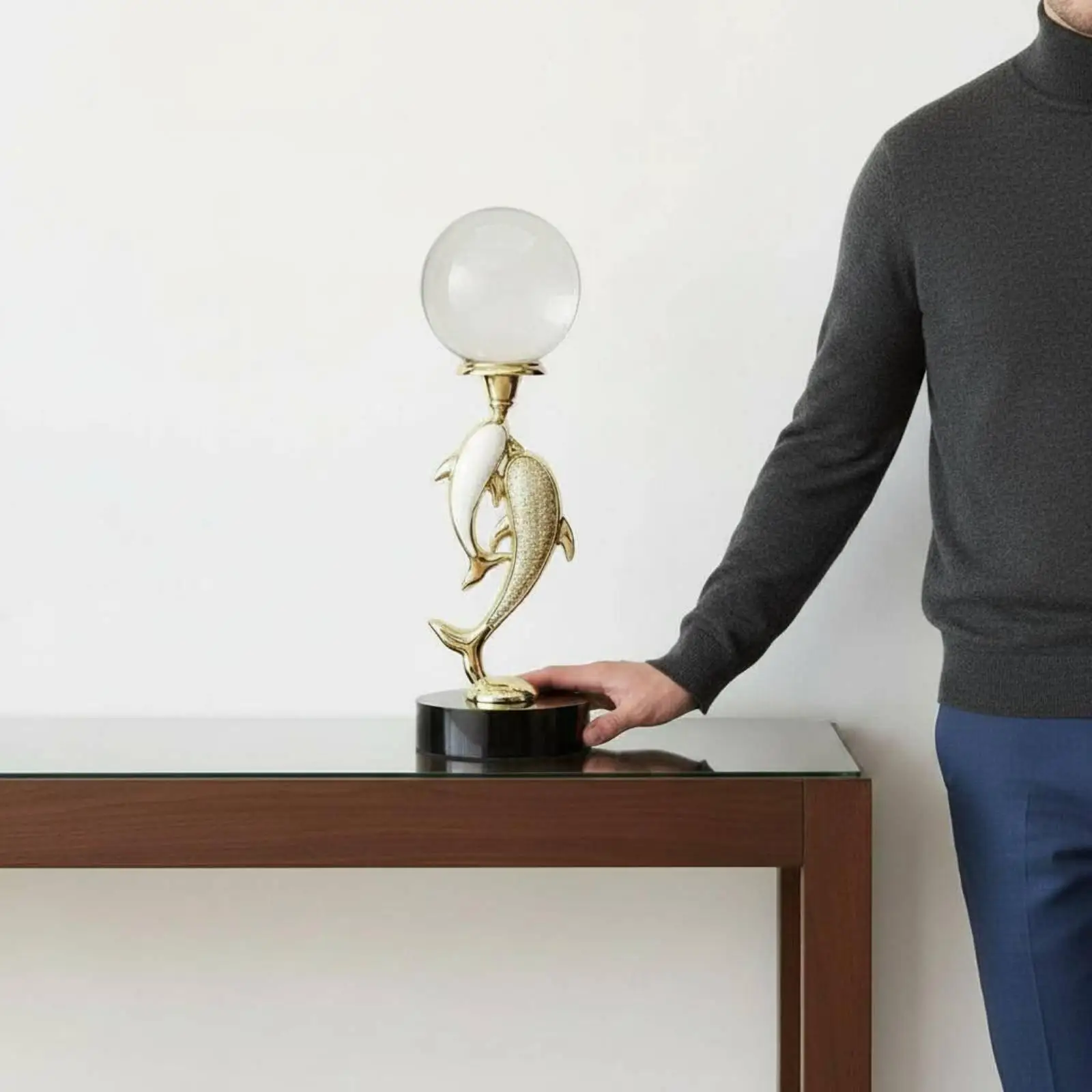 Dolphin Crystal Ball Ornament Elegant Luxury Dolphin Figurine Display Piece for Living Room, Entryway, Bar Cabinet https://ae-pic-a1.aliexpress-media.com/kf/S43f1fd1aa0294841bafbe345b8bb1d54q.jpg