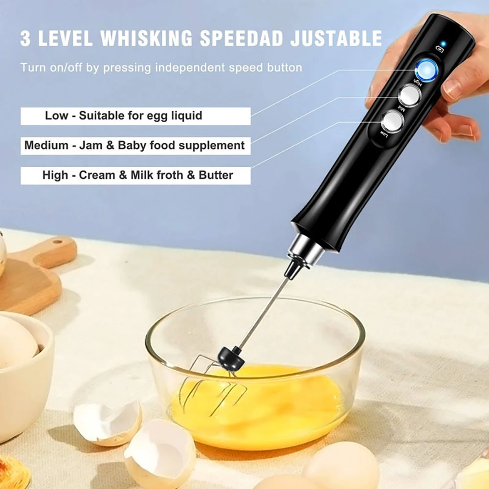 Handheld Electric Milk Frother Coffee Milk Electric Blender Cordless Frother Kitchen Mini Appliance Stirring Tool