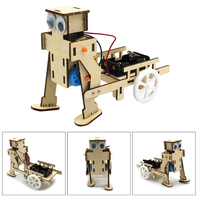 DIY Robot with Handcart Making Kits Science Invention for Students Primary and Secondary Schools Electric Robot Model