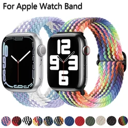 Adjustable Braided Loop Strap for Apple Watch Ultra 2 Band 49mm 44mm 40mm 45mm 41mm 42mm Bracelet for IWatch Series 9 8 7 6 Se 3