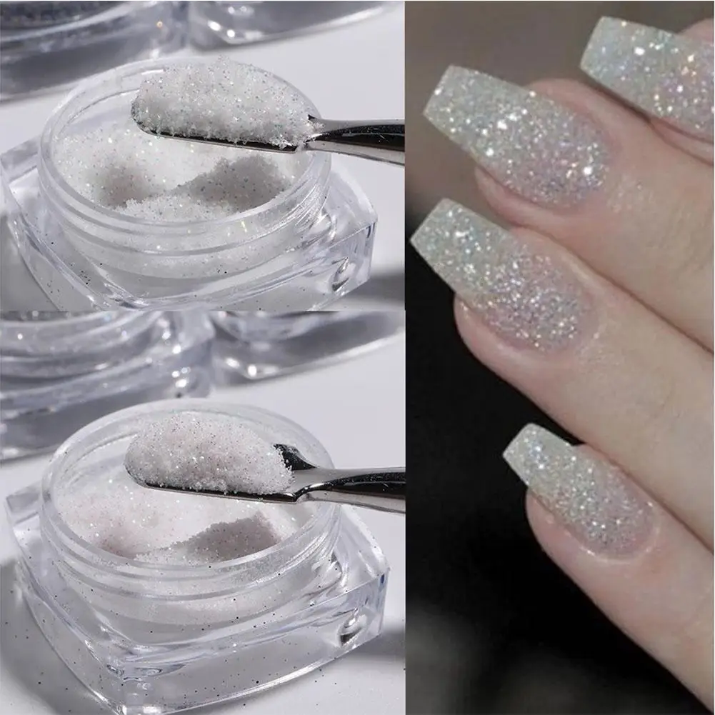 

New Mirror Glitter Nail Pigment Dust Power Pearl White Glitter Nail Art Tool Decorations Rubbing Powder Nail T6L8