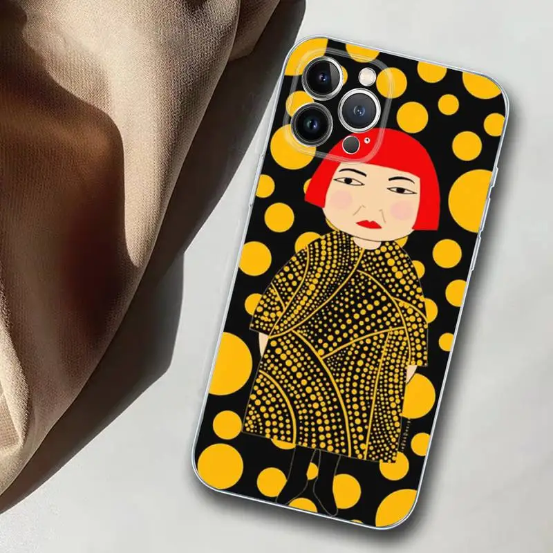 TOPLBPCS Yayoi Kusama Pumpkin Phone Case for iPhone 11 12 13 Mini Pro Max 8 7 6 6S Plus X 5 SE 2020 XR XS Case shell