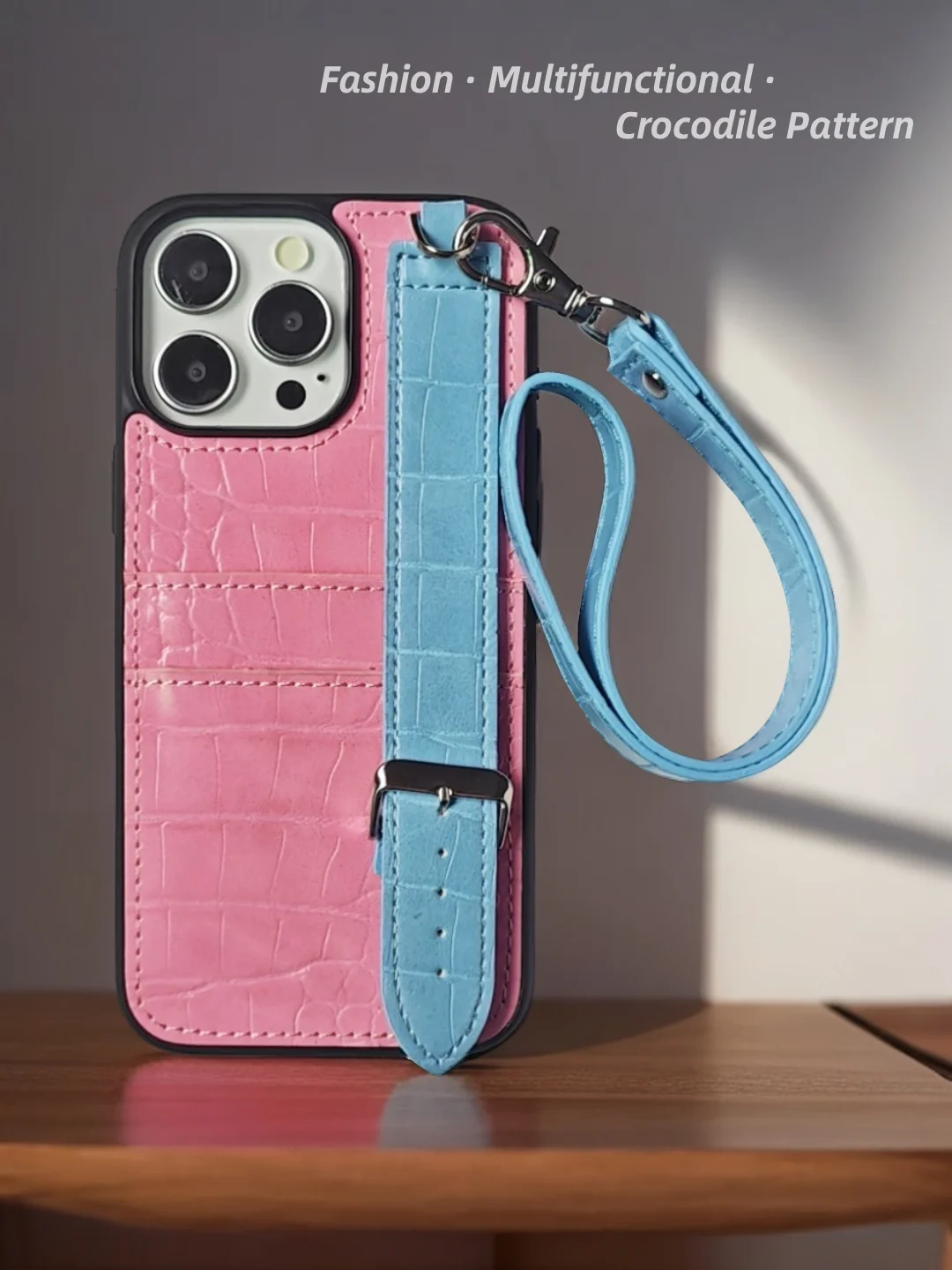 ل 15 برو ماكس 16 برو 14 حافظة هاتف من البولي يوريثان مع نمط التمساح متعدد الوظائف اللون حجب حزام الموضة وحبل معلق