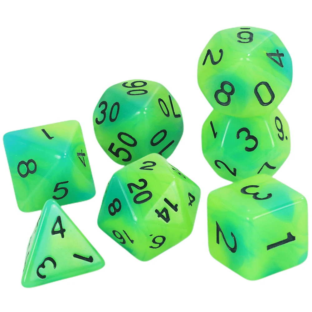 Glow in the Dark dadi 7 pz/set dadi poliedrici D4-D20 per RPG COC DND gioco da tavolo