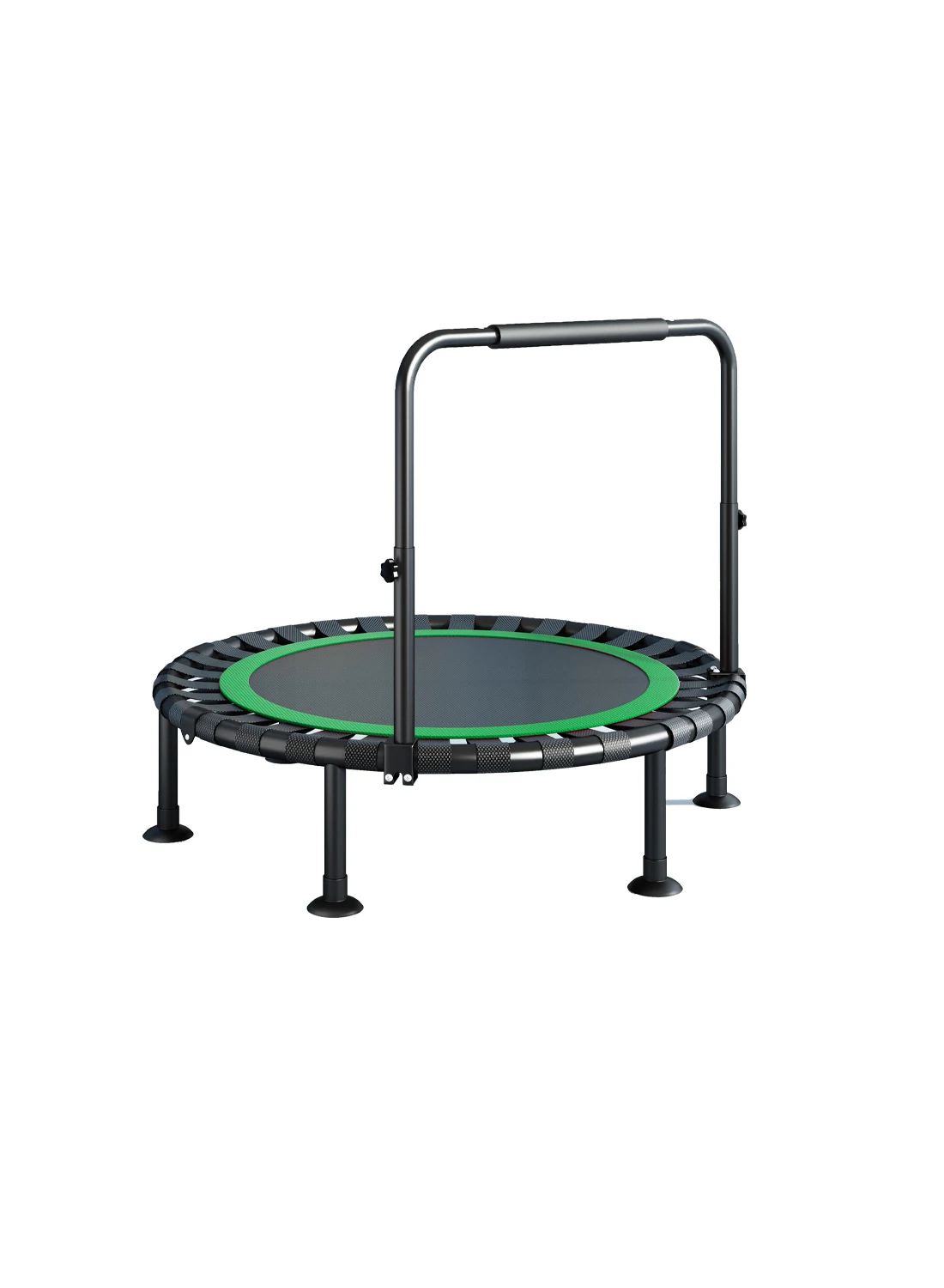 Foldable Mini Trampoline, 40 inches Fitness Trampoline with Bungees, U Shape Adjustable Foam Handle