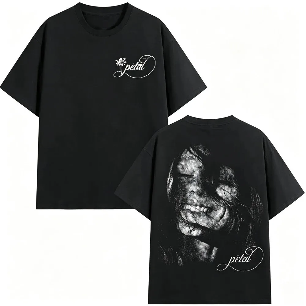 2026 Ariana Grande Petal Graphic T-shirt Summer Unisex Hip Hop Short Sleeve Tee Loose Fit Daily Street Casual Wear Tops
