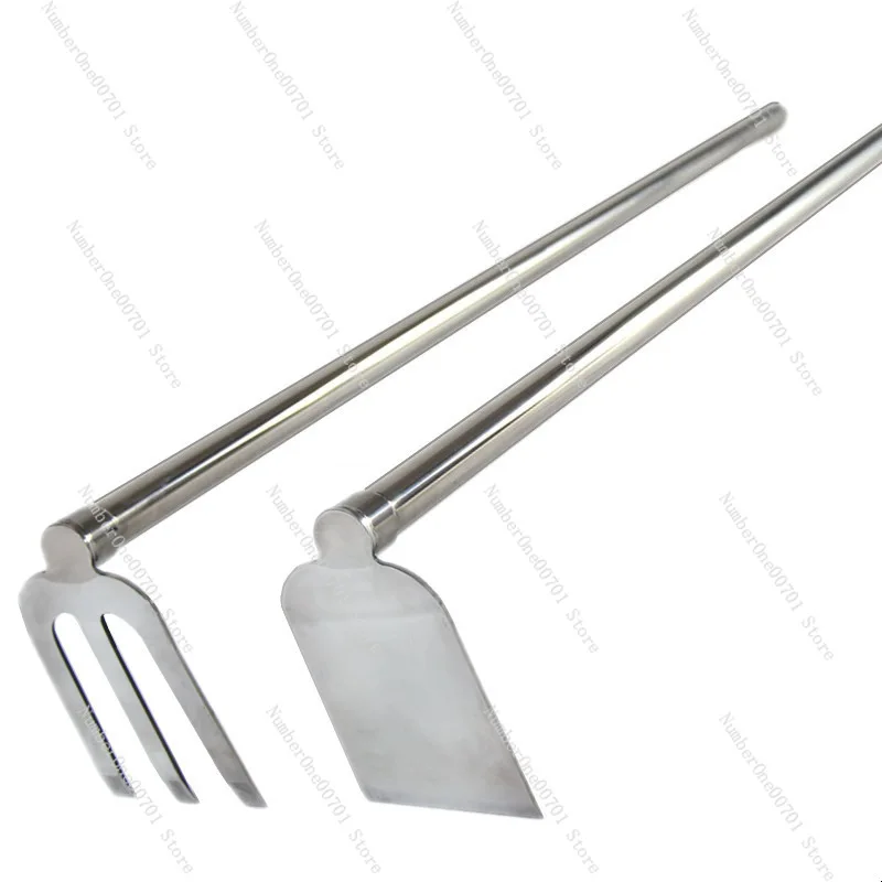 Heavy Duty Garden Rake Hoe, 3-Prong Digging Tool for Weeding & Tilling Soil, Long Handle