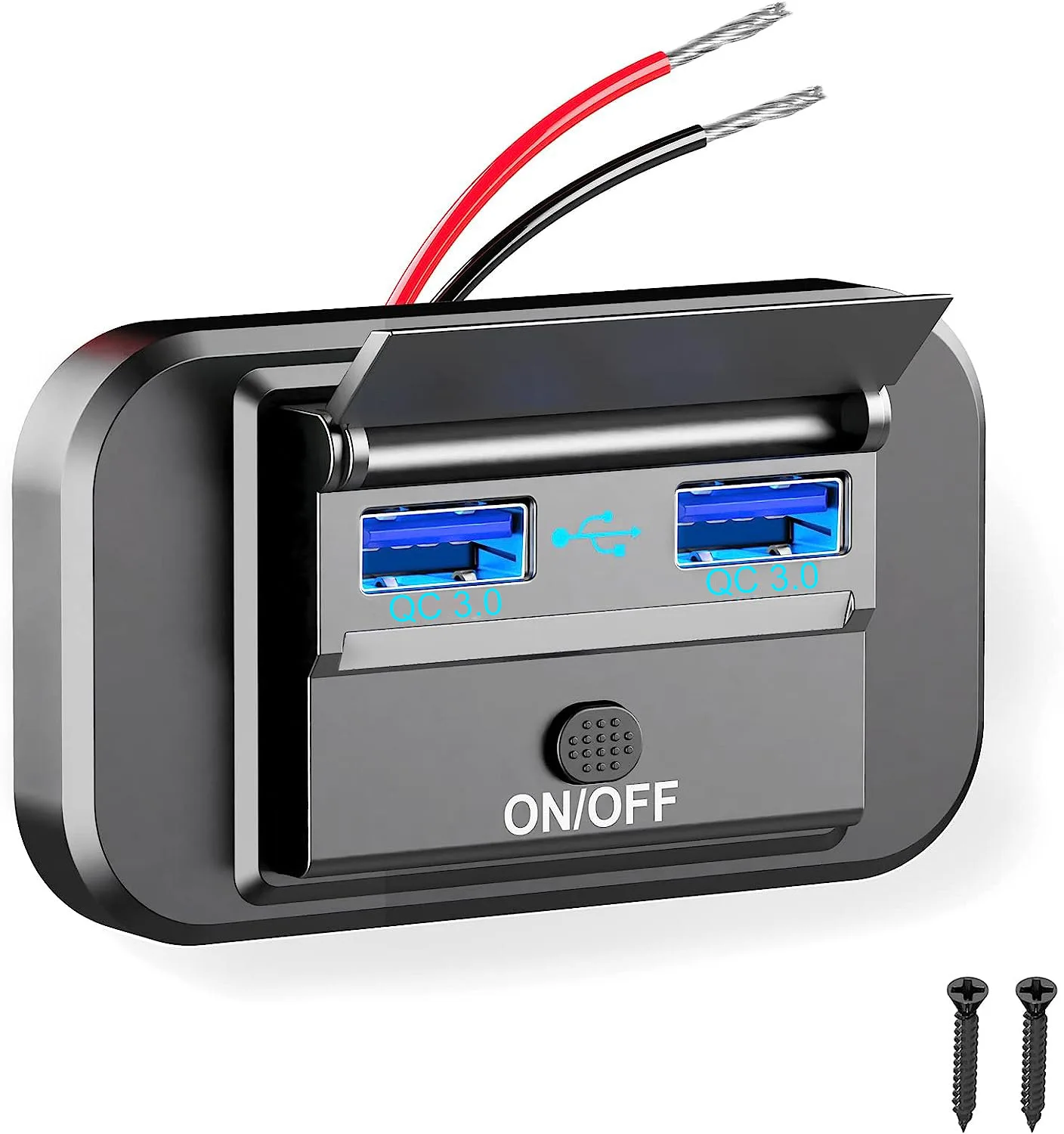 

1pc Car Charger Outlet Dual QC3.0 Output Ports Power Sockets For VW T5 T6 Camper Van RV Caravan Motorhome Replacement