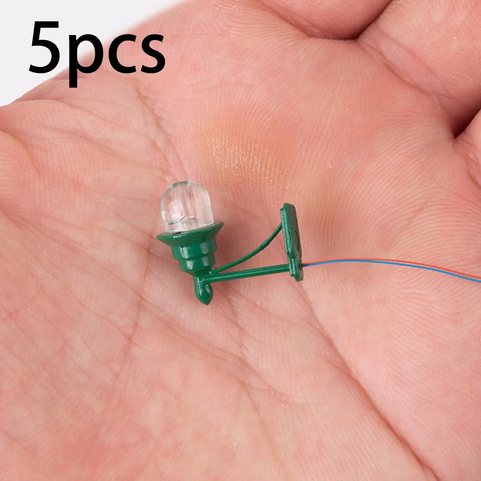 Stainless Steel Wall Lamp Miniature Lighting 5 Pack for Dollhouse Architecture Sand Table Model Railroad Scenery Landscape Decor
