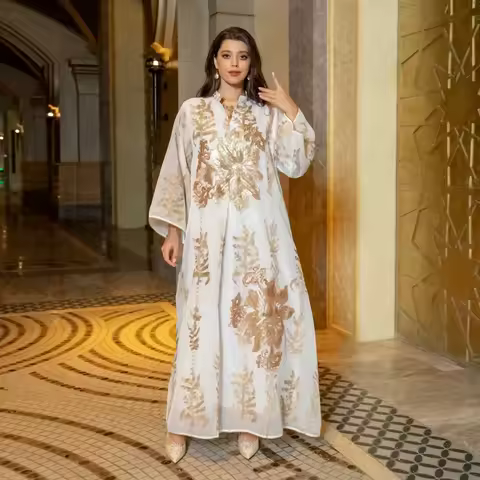 Elegant Muslim Dress Dubai Turkey Robes Islam Saudi Arabia Long Evening Dress Abaya for Women Light Luxury Party Dress Vestidos