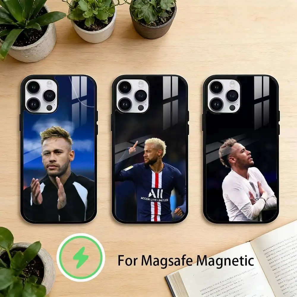 

1pc football star neymar Phone Case For iPhone 17/16/15/14/13/12/Plus/Pro/Max for Magnetic Wireless Charging