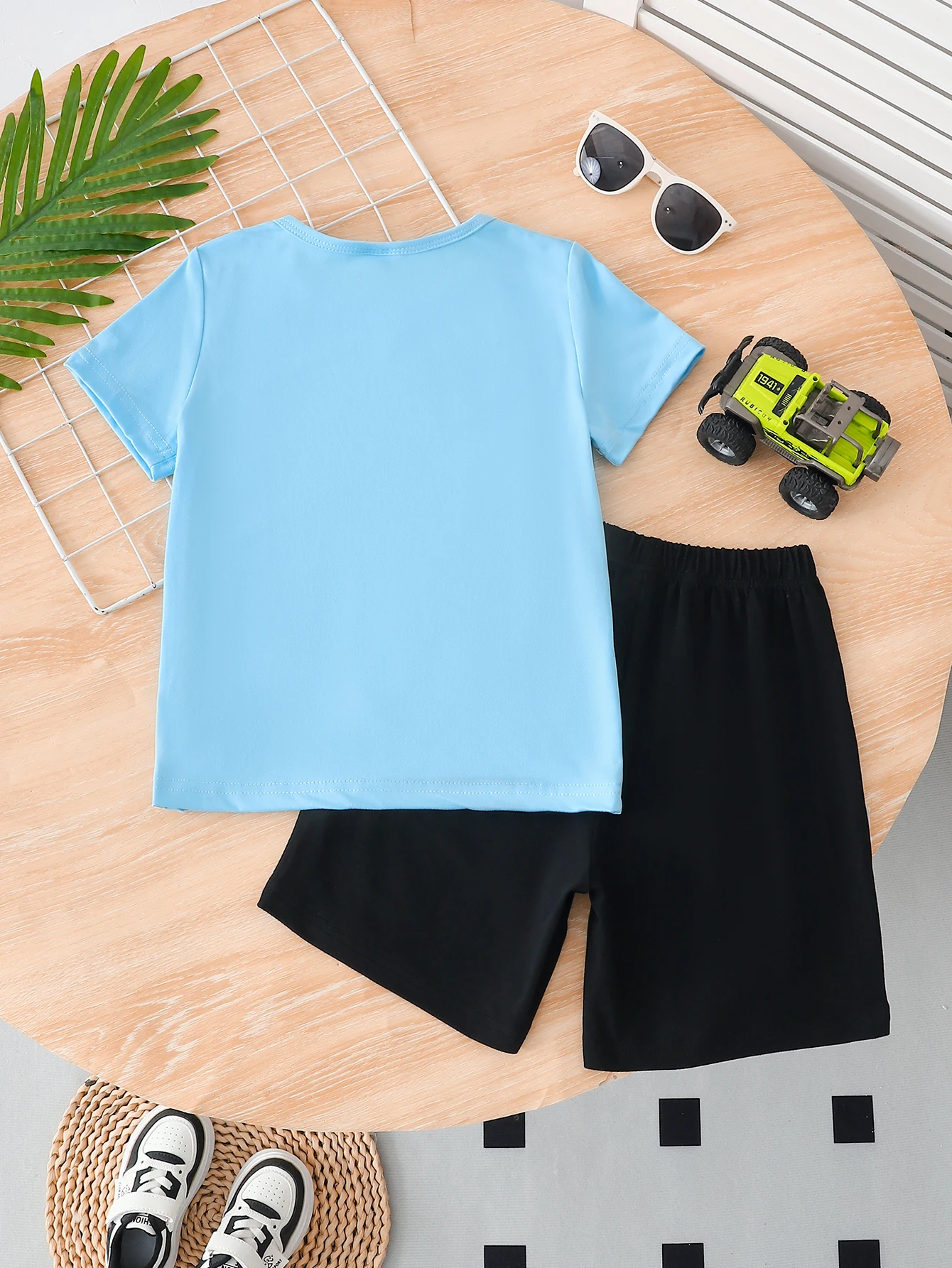 Summer Boys' Fun Battery Print Short Sleeve Set Kids 