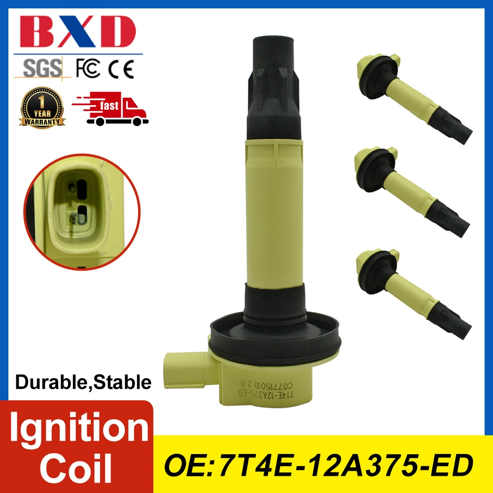 

Катушка зажигания 1/4 шт., черная, синяя, желтая 7T4E-12A375-ED для Mazda CX-9 2007-2014, Ford F-150 Explorer Edge 2012 7T4Z12029E