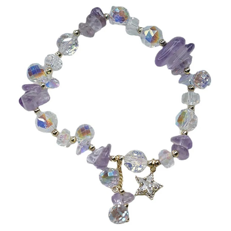 قطعة مجوهرات نسائية – سوار كريستال روز سيسي فريش على الطراز الكوري؛ يتميز بقلادة الحب وسحر ذيل السمكة. #5