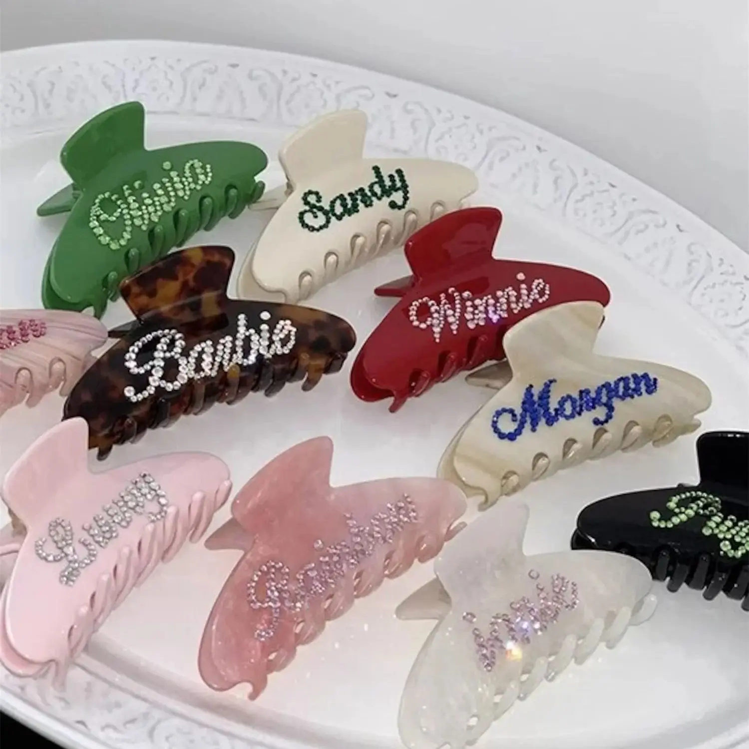 

Personalized Hair Claw,Hair Clips, Hair Barrettes,diamont Hair Claw, Hair accessories,Custom name Hair clips,Hair Claw,Pink Prin