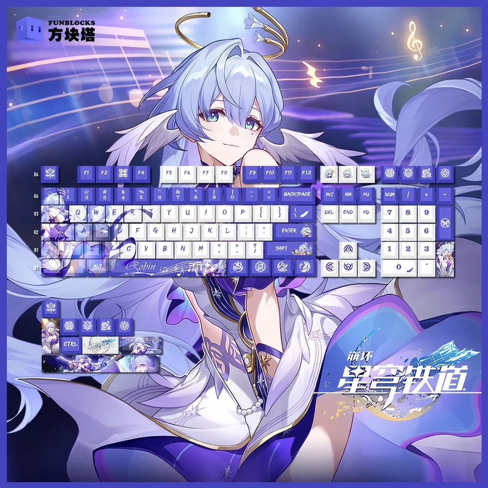 

Honkai: Star Rail Robin 131 Keycaps PBT Key Caps for Mechanical Keyboard Game Customize