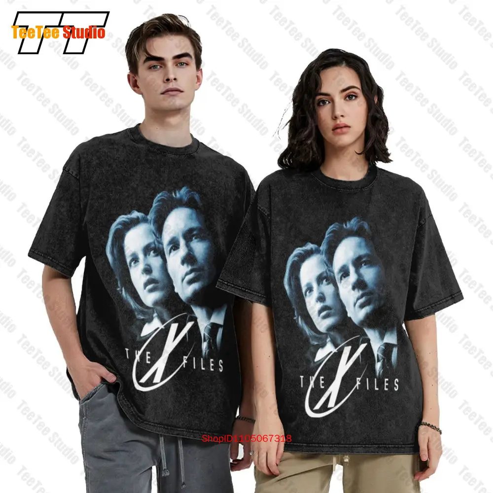 تي شيرت X Files Team Sculder للرجال Tv Fox Mulder Dana Scully Fbi وكلاء خاص عتيق كبير الحجم GTM9
