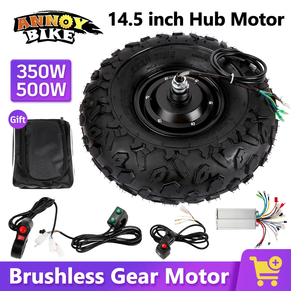 Electric Wheelbarrow Wheel hub motor Kit 24V 36 V48V 350 W 500W 14.5 inch Hub Motor Gear Brushless Wheel мотор колесо для тачки