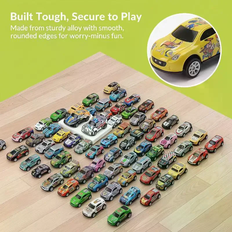 20PCS Mini Alloy Cars Model Set With Storage Box Diecast Pull-Back Car Kit Toys For Boys Birthday Gift