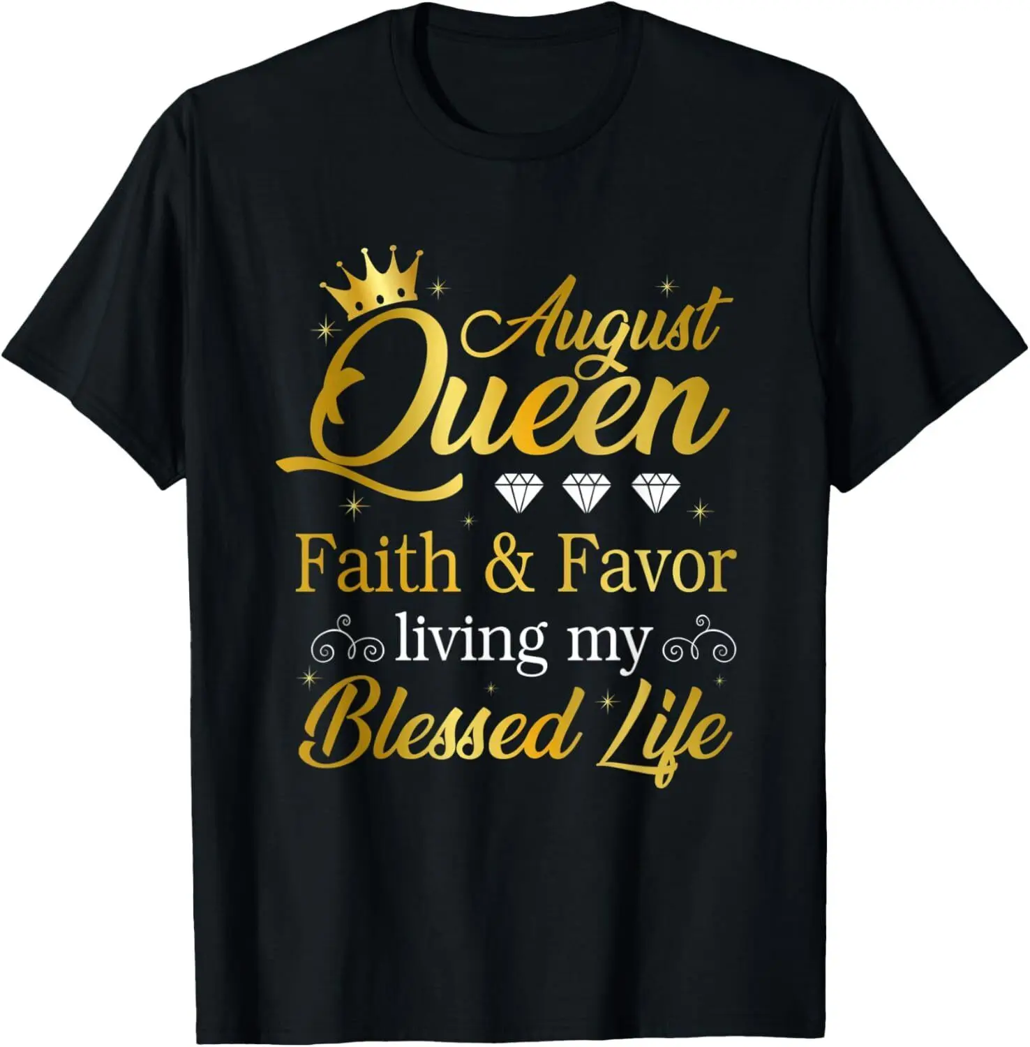 NEW August Queen Living My Best Life Leo Virgo Birthday T-Shirt - MADE IN USA