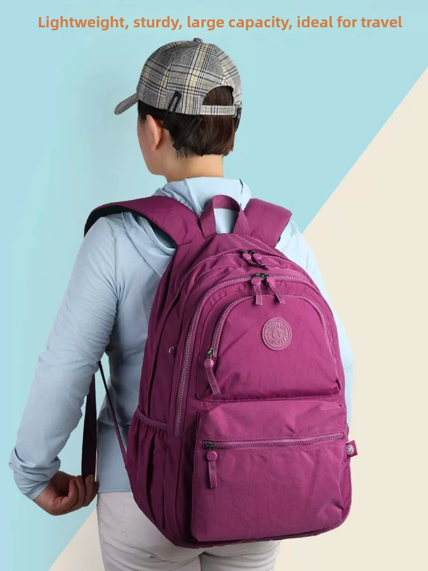 

Large Capaci Casual ex Nylon Bapa Lightweight Travel Faion College Sle Student Bookbag Dual oulder Sweet Scho...