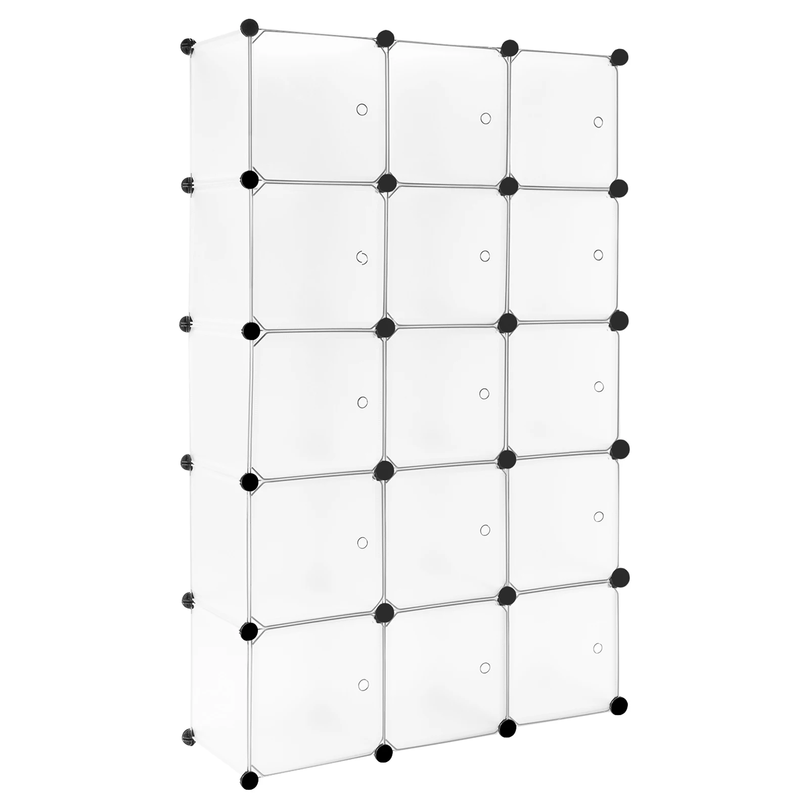 WOLTU Schuhregal, weißer Schuhschrank, 15 Würfel, DIY-Regal, Kleiderschrank, Raumteiler für Wohnzimmer, Schlafzimmer, Flur, Aufbewahrungsorganisator