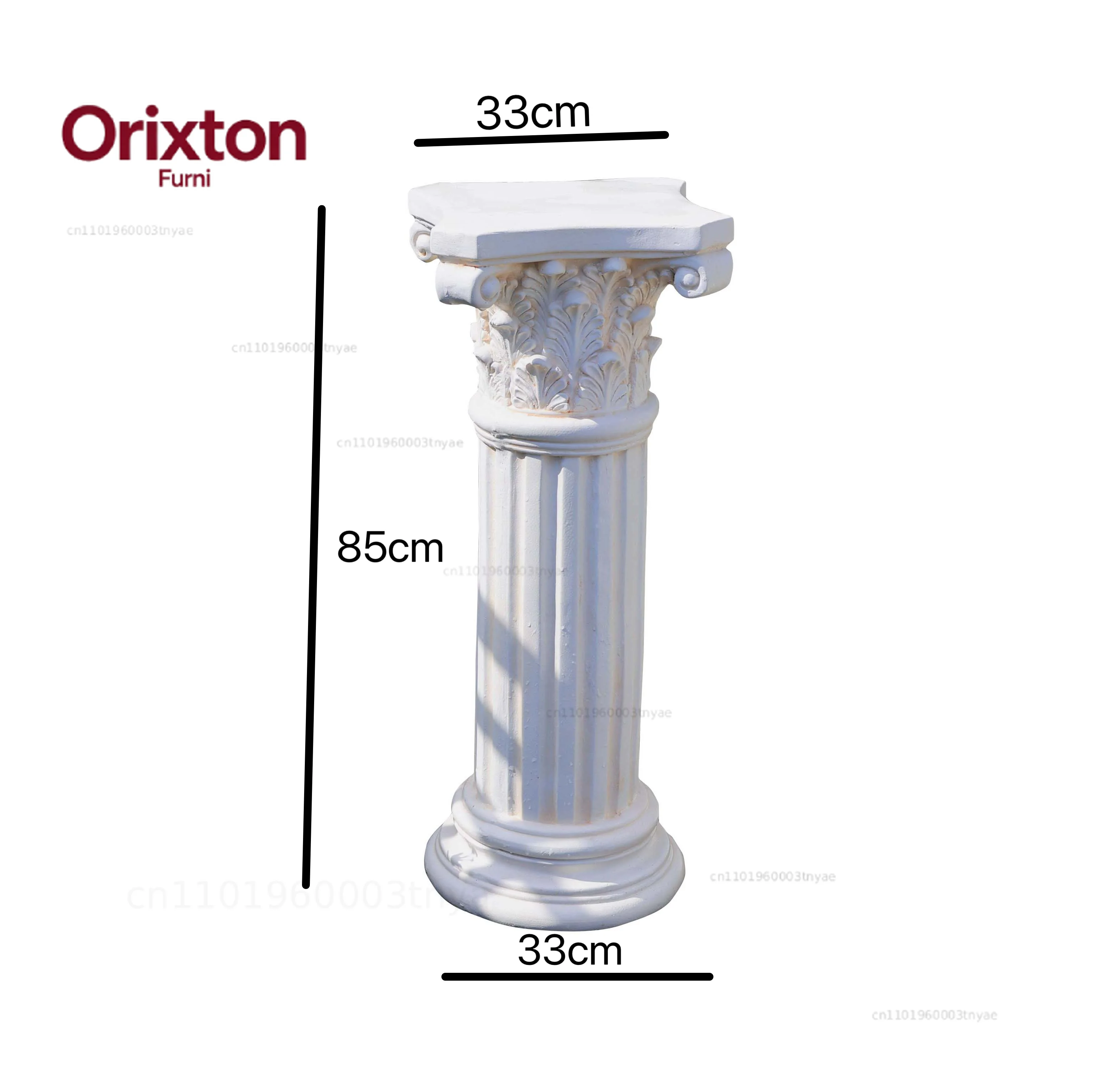 Beside Table Roman Column Edge, Pure Black Texture Roman Column Tea Table, Edge Interior Home Decoration Ornament Crafts
