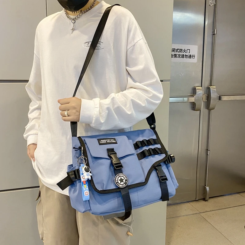 Bolsa mensageiro estilo coreano para mulheres, mochila de grande capacidade, bolsa de ombro versátil, carteiro universitário