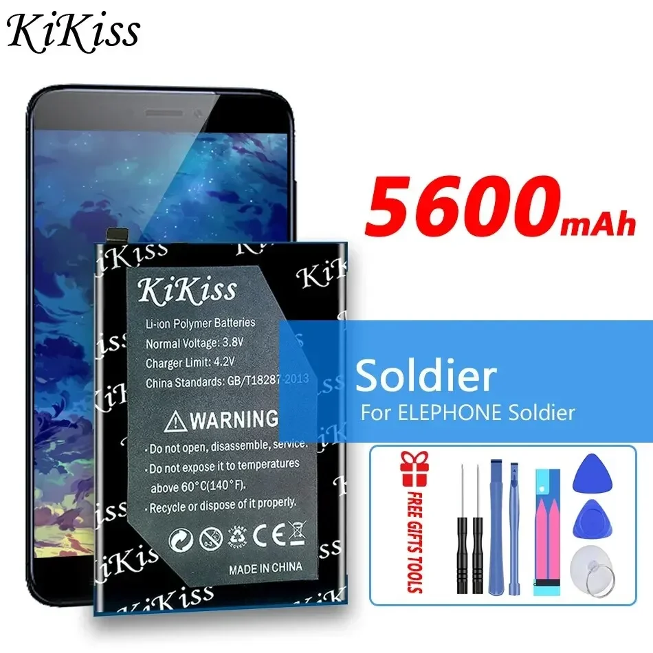 

Аккумулятор KiKiss 5600 мАч для телефона ELEPHONE Soldier, 4 + 128 ГБ, IP68, 5,5 дюйма, 2K